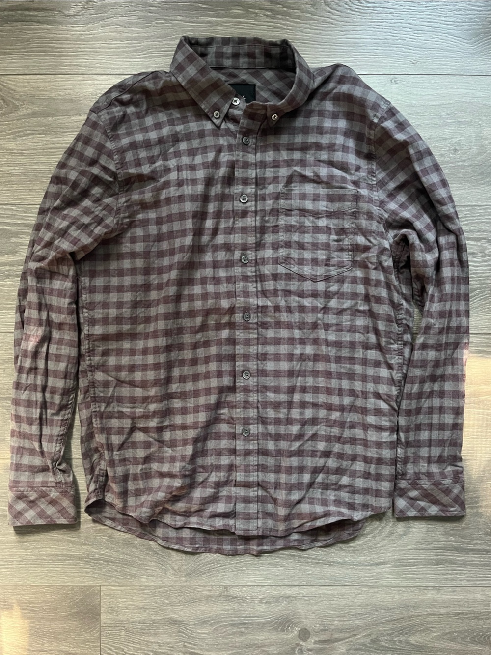 Rails Gray Purple Long Sleeve Plaid Cotton Flannel Grunge Fall 90s Shirt Size M